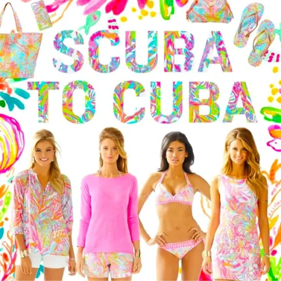 NWT LILLY PULITZER ELSA TOP SCUBA TO CUBA WHITE GRAIL RARE FIND